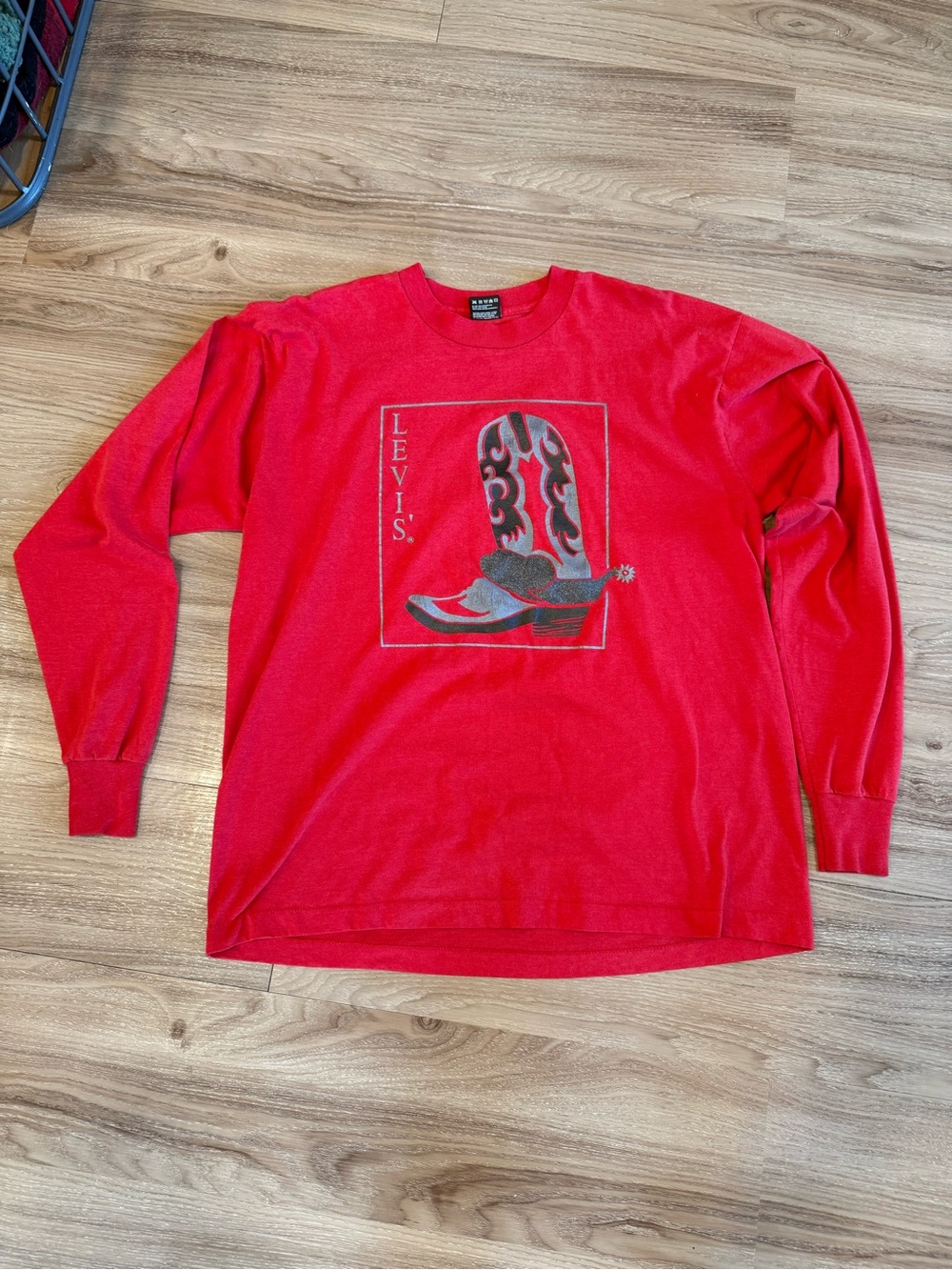 Levi's Red Long-Sleeve Shirt with Cowboy Boot Graphic